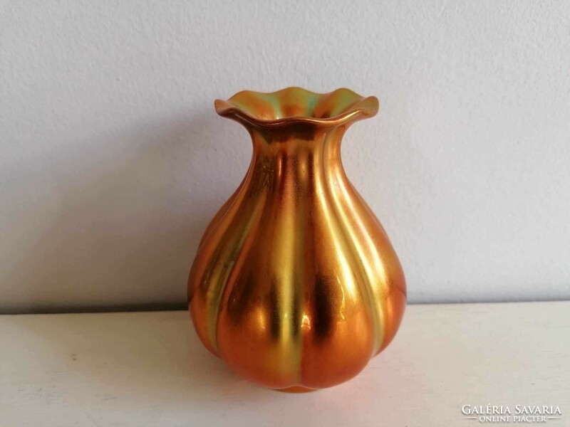 Zsolnay eozin, (5238) RITKA tricolor színű váza