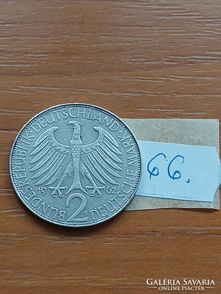 Germany nszk 2 mark 1962 g karlsruhe, max planck 66.