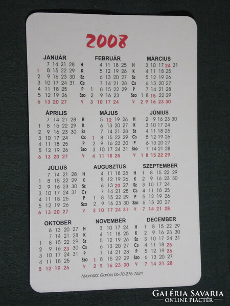 Card calendar, Millennium bookstore, Berettyóújfalu, 2008, (6)