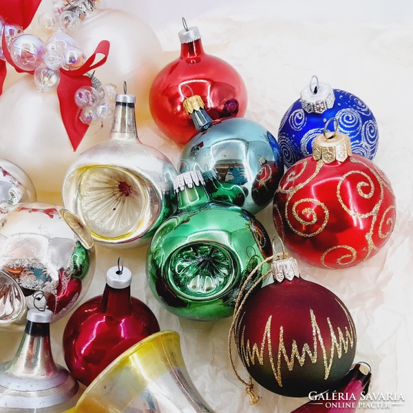 Mixed glass Christmas tree decoration package, old and new, 25 pieces in one