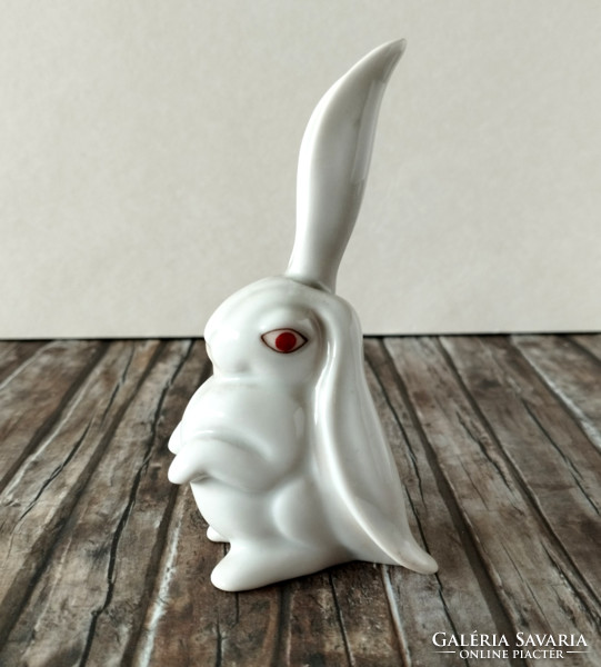 Old hand-painted Herend porcelain rabbit figurine - nipp