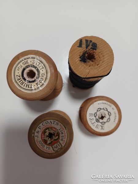 Old thread wood spulnin - vintage 4 pcs.