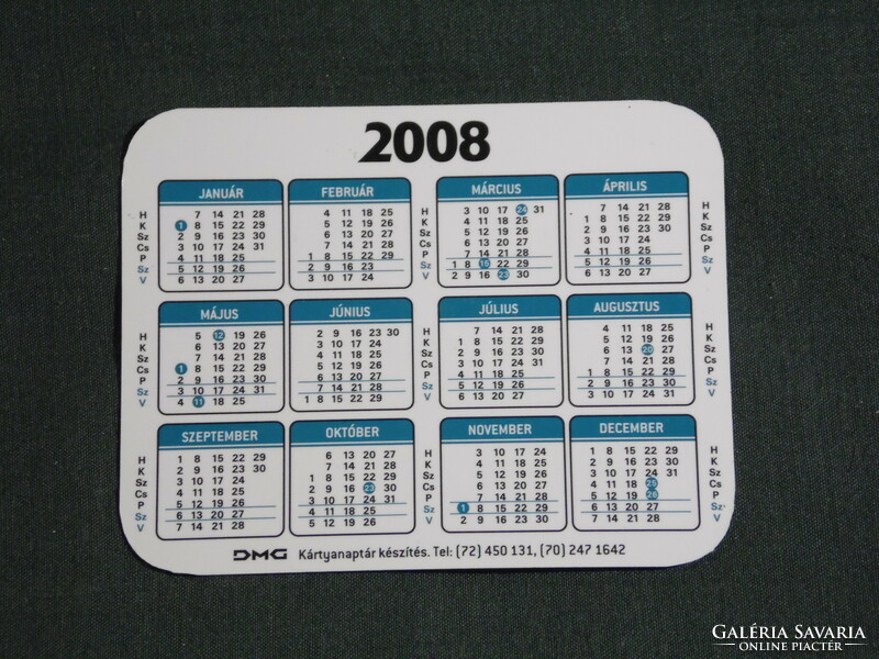 Card calendar, smaller size, interior decoration, sofa, Pécs new source, 2008, (6)