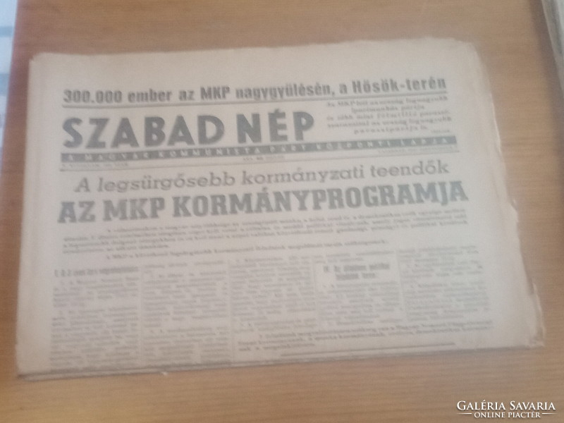 Szabad nép 1947. September 7, 4,000 ft from a legacy to Óbuda