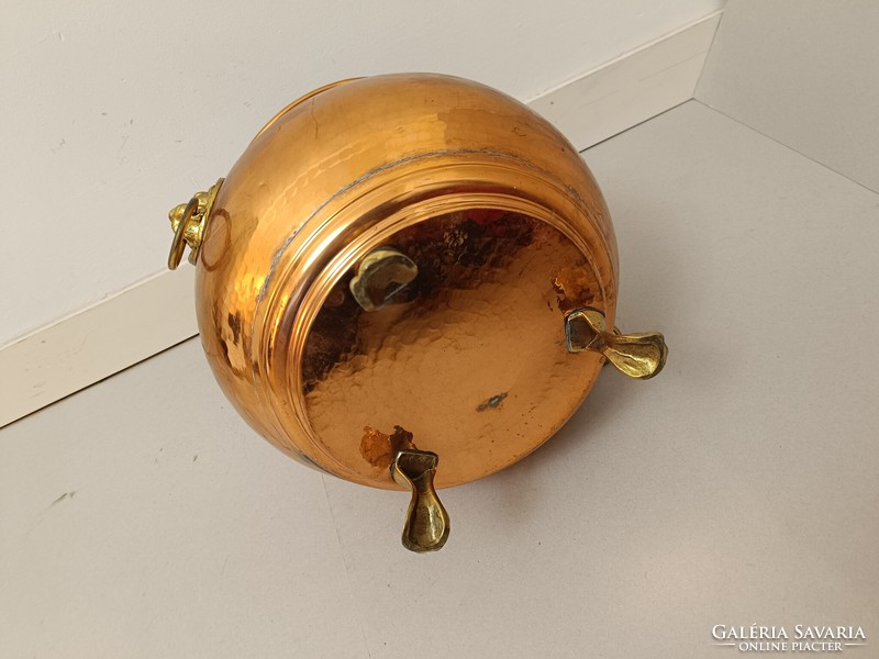 Antique brass and copper caspo lion head tripod 250 8414