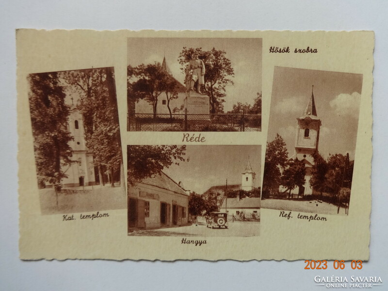 Old Weinstock postcard, postmarked: réde, cat. Church, statue of heroes, ant, ref. Temple