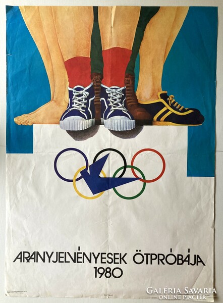 Pentathlon for gold badge holders, retro poster from 1980