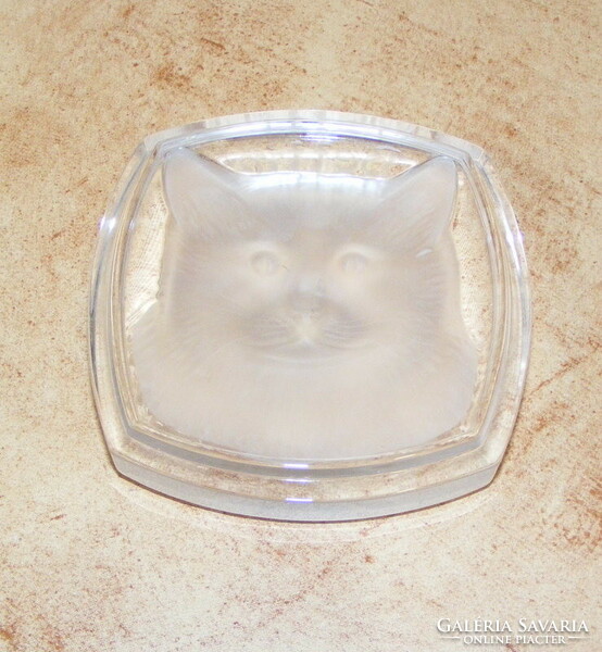 Cat glass paperweight, decorative item
