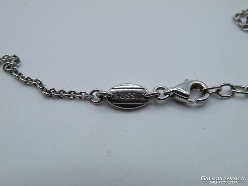 UK0295 FOSSIL ezüst nyaklánc kulcs él lakat medállal 925