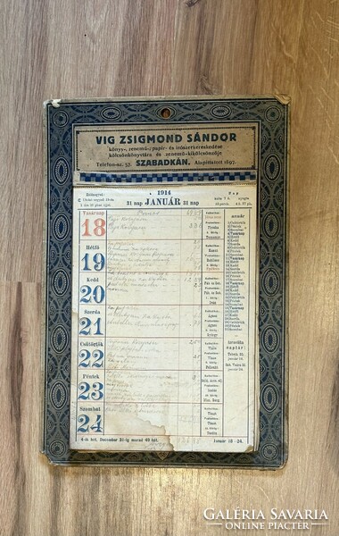 Table calendar Szatka 1914