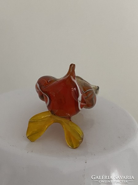 From the owl collection, an old owl figurine glass ornament decoration 4 cm