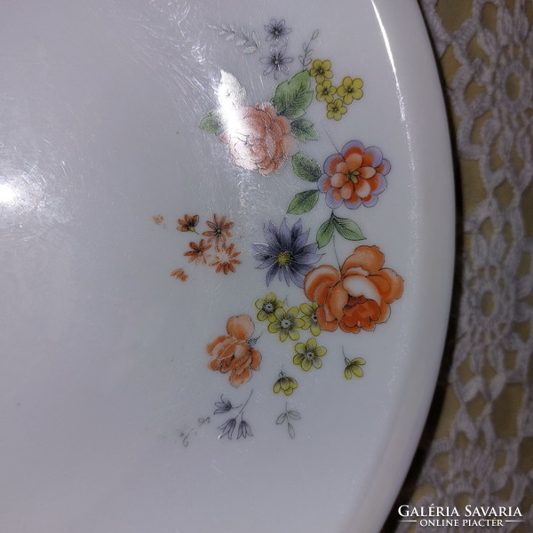 Alföldi porcelain, small flowered, rose plate with a golden edge
