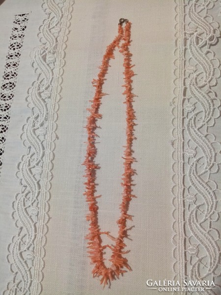 Salmon pink coral necklace 62.5 cm