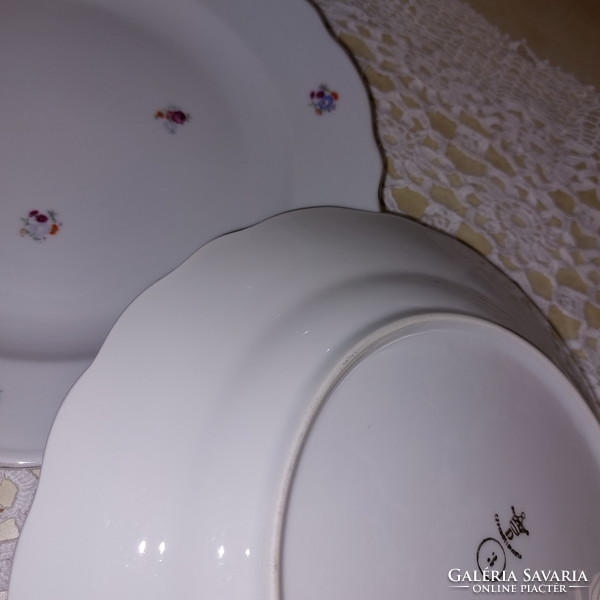 Bohemia beautiful porcelain plates with small flowers with a golden edge