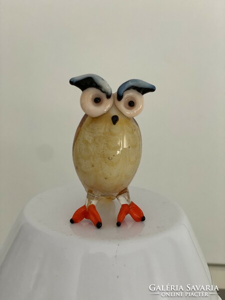 From the owl collection, an old owl figurine glass ornament decoration 6 cm