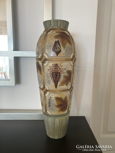 Kerámia váza, nautilus, tengeri csiga díszítéssel 38cm