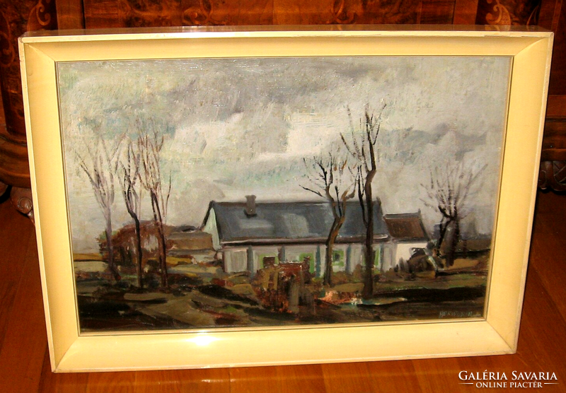 Wonderful gallery guaranteed original József Herwerth (1939 - 1987) landscape