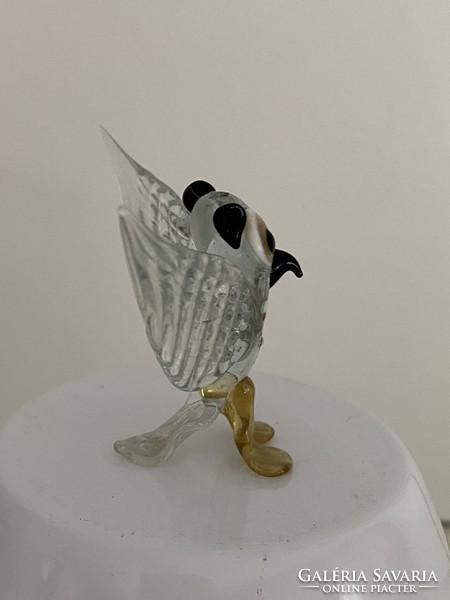 From the owl collection, an old owl figurine glass ornament decoration 5 cm