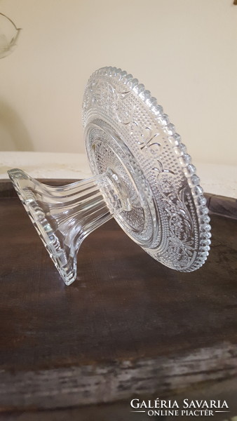 Mini footed glass cake plate, offering cakes