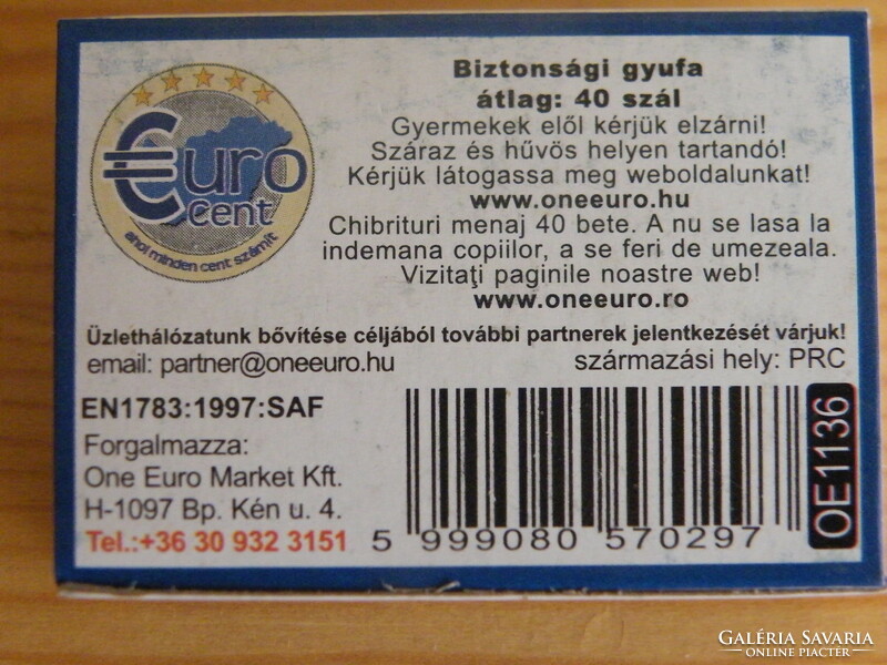 Gyufás doboz - tele gyufával, 1 eurós üzletlánc - ahol minden cent számít! -