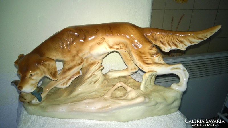 Royal dux hunting dog with prey, flawless, 35x16x17 cm offered for less! We will also post it