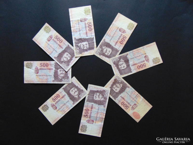 8 darab 500 forint bankjegy LOT !!!