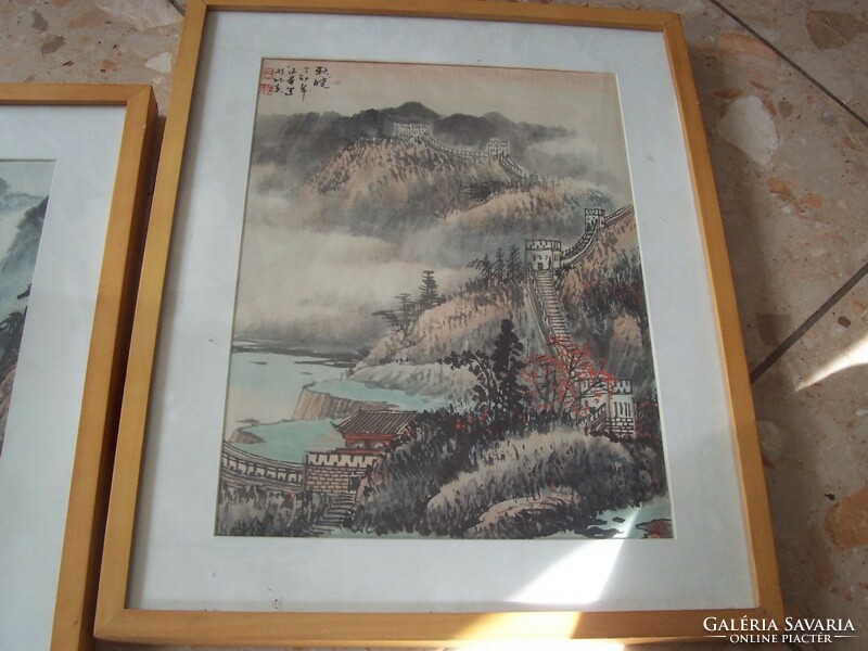 3 Chinese pictures in a frame