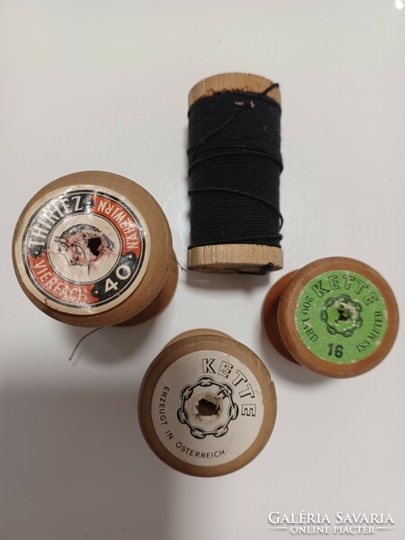 Old thread wood spulnin - vintage 4 pcs.