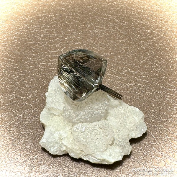 Modern nagy kristály gyűrű, kézműves statement gyűrű, csillogó alkalmi kristály ékszer: 6,5 / 54