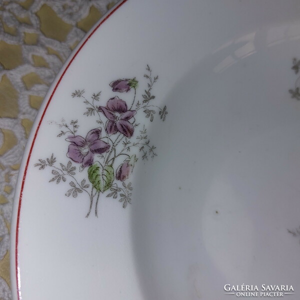 Wall plate with violet pattern, deep plate