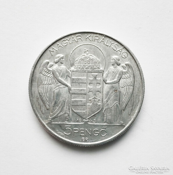 5 Pengő 1943, aluminium, Miklós Horthy 5 pengő