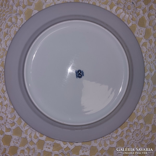 Alföldi porcelán, kék csíkos lapostányér