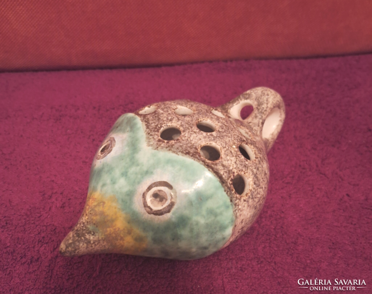 Hungarian ceramic fish, industrial art ikebana vase