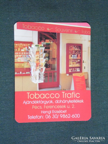 Card calendar, small size, tobacco traffic, tobacco gift shop, Pécs, 2008, (6)