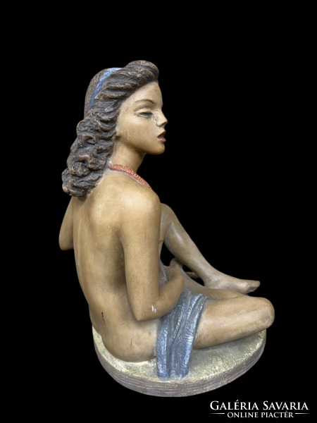Gondos József (1909-1987) TAHITI LÁNY terrakotta szobor