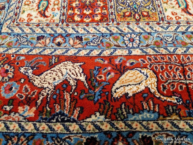 Állat motívumos iráni baktyar 170x280 kézi csomós gyapjú perzsa szőnyeg BFZ573