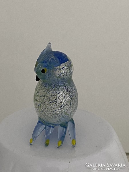 From the owl collection, an old owl figurine glass ornament decoration 5 cm