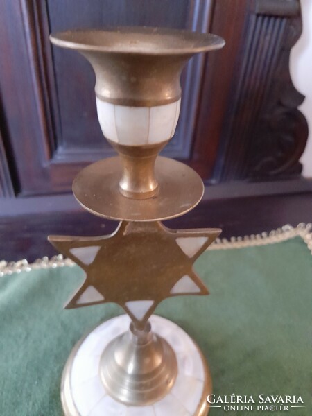 Star of David copper candle holder