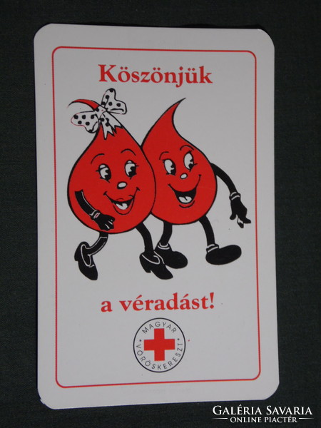 Kártyanaptár, Baranya megyei vöröskereszt, Pécs, grafikai rajzos,humoros, vércsepp, 2008, (6)