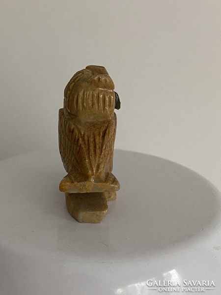 From the owl collection, an old owl figure carved stone ornament decoration 3.5 cm