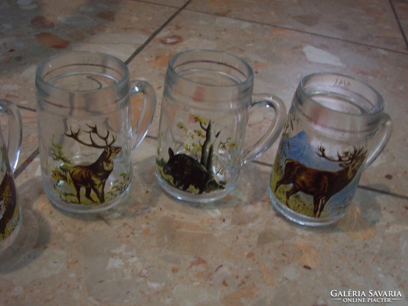 For hunters! Small mug with 6 ears with forest animals