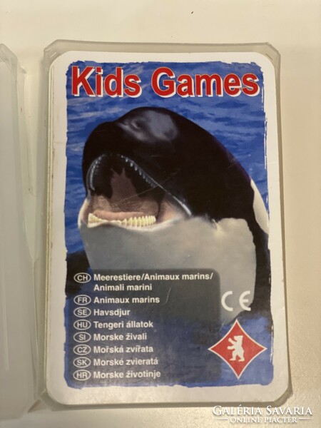 Sea animals card game (approx. 1996) set of 32 pieces, perfect