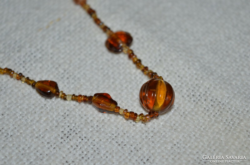 Long brown glass necklaces