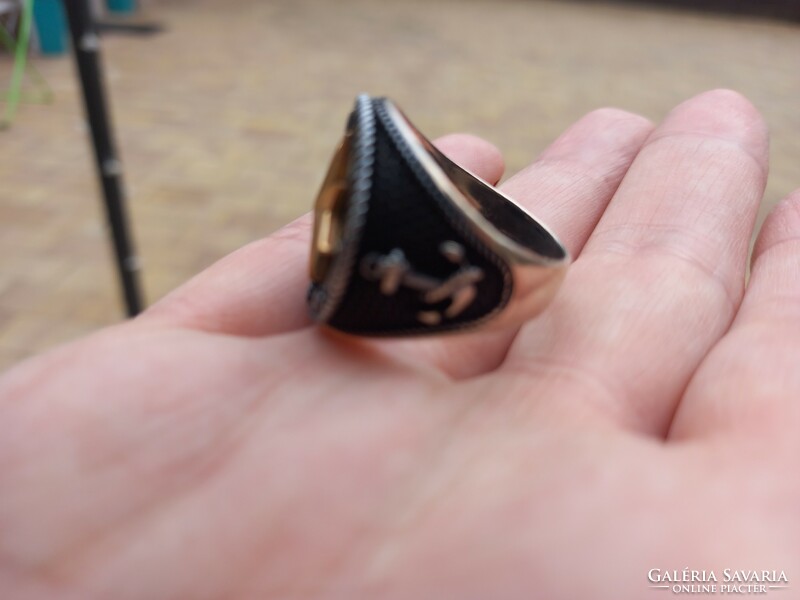 Silver men's signet ring with compass and sailor symbols!