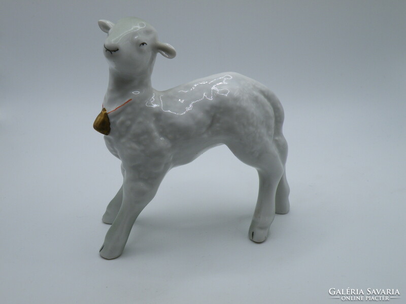 Uk0278 marked porcelain figurines rose handicraft fish gold bell lamb