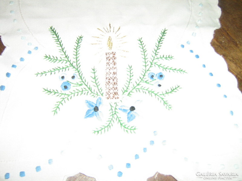 Beautiful hand-embroidered Toledo Christmas needlework tablecloth