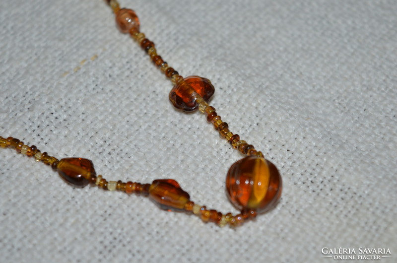 Long brown glass necklaces