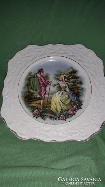 Vintage - the old english oak - Victorian-style square plate with scene 23cm according to the pictures