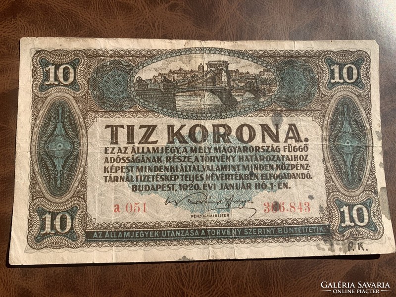 10 KORONA 1920 jan.1 /a051 366.843/