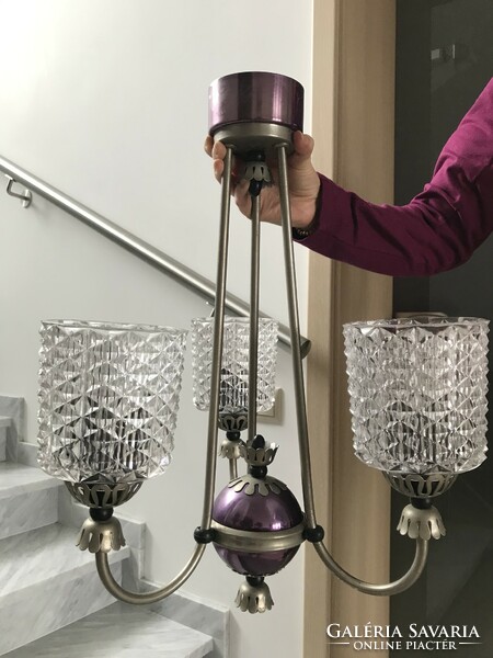 Russian retro chandelier in ultra cool uv purple and metal color